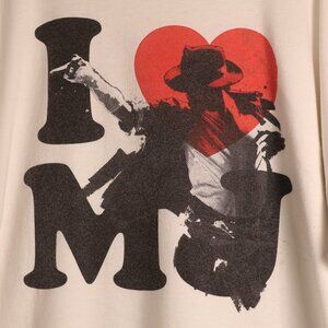 Vintage MICHAEL JACKSON I Love MJ White T-shirt Delta Pro Weight Retro Y2k